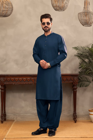 Signature Navy – Soft Cotton Shalwar Kameez