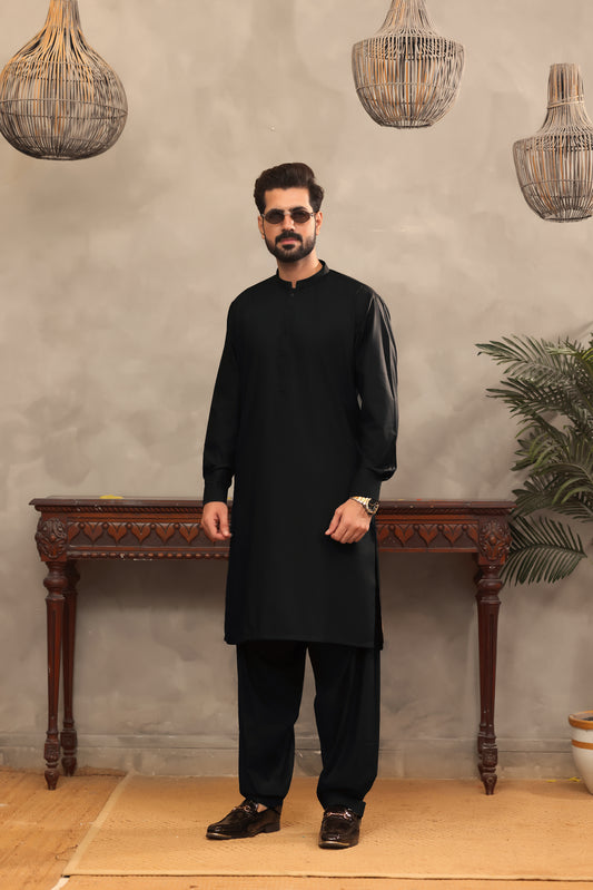 Signature Black – Soft Cotton Shalwar Kameez