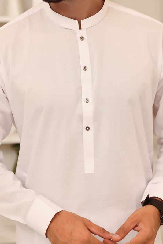 Pristine White – soft cotton Shalwar Kameez
