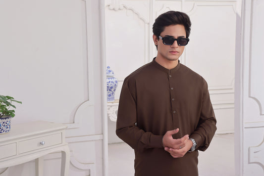 Brown Gold Kurta Pajama AJS#148