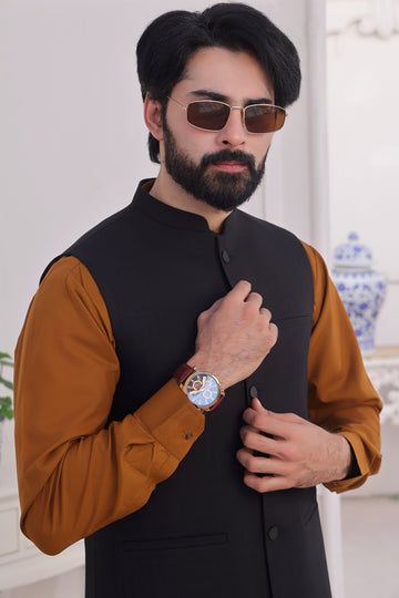 Black Premium Waistcoat AJS#116