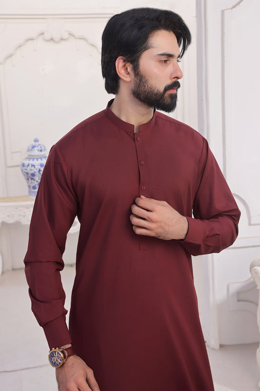 Maroon Kameez Shalwar AJS#144