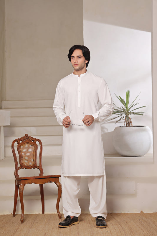OFF WHITE KAMEEZ SHALWAR AJWS#10011