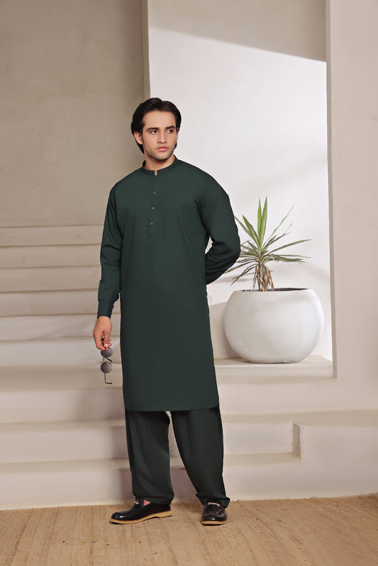 GREEN Kameez shalwar AJWS#10013